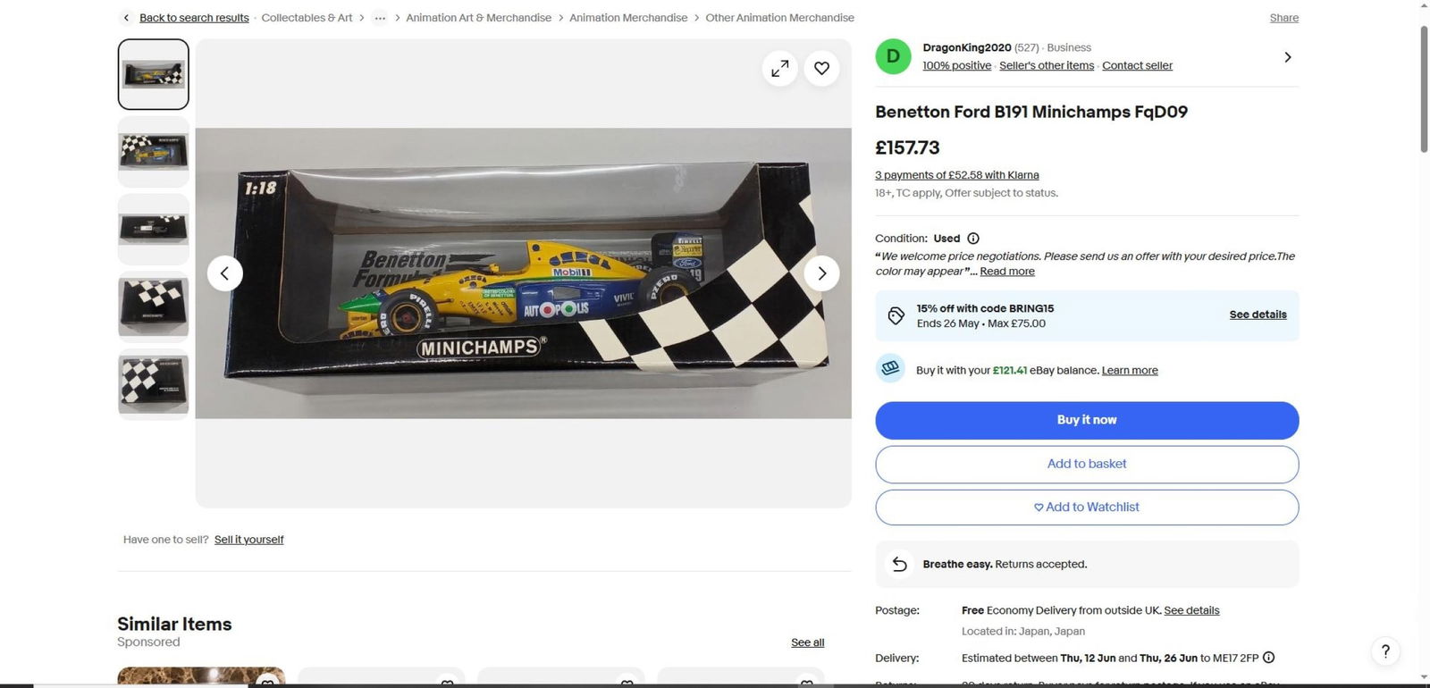 Minichamp 1:18 Benetton Ford B191 (M. Schumacher) 1991 - 6