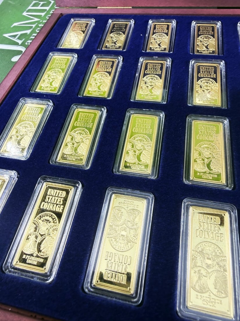 2022 Set American Mint $170 Million U.S. Coinage 29-piece Ingot Set 24k Gold - 4