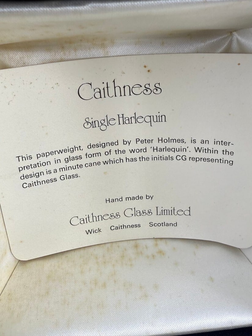 Caithness Scottish Single Harlequin Vintage Glass Paperweight - 4