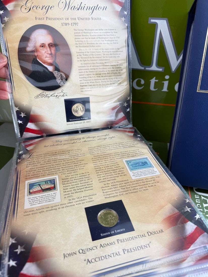 Danbury Mint The United States Presidents Coin & Stamp Collection, Vol I and Vol II, - 5