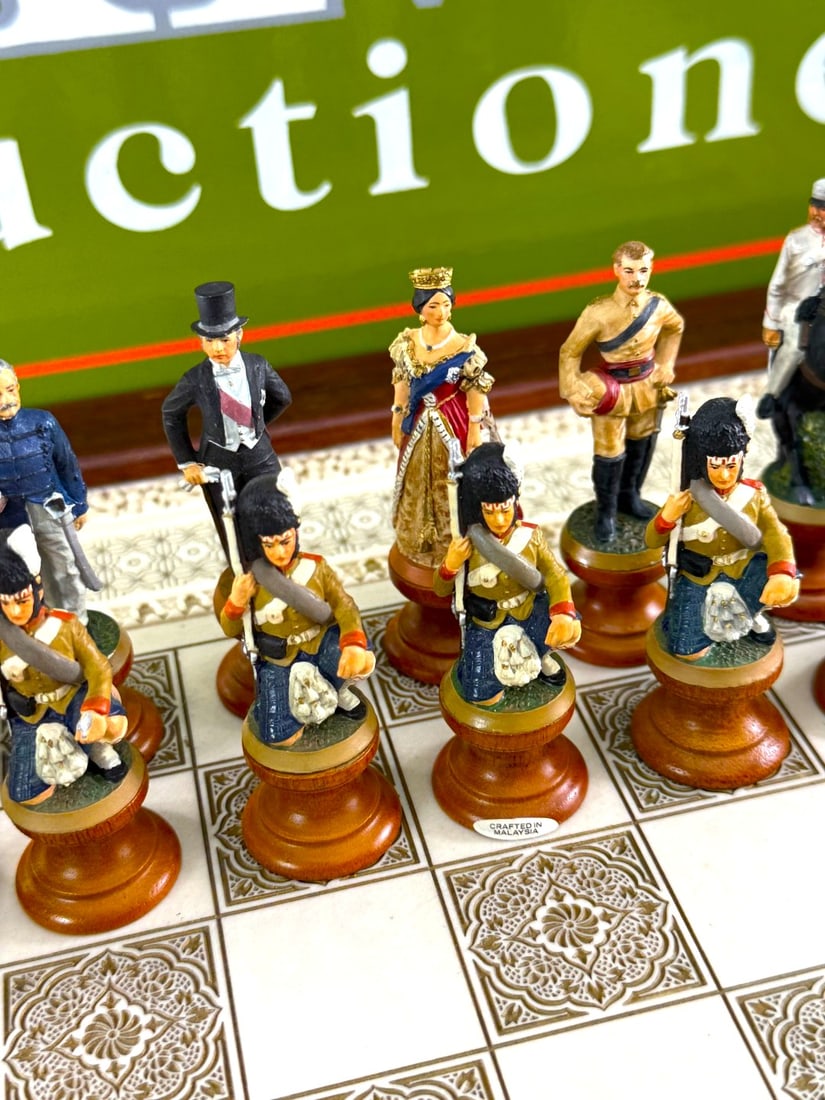 The Raj Hand Painted India-British War 1857 Game Chess With Table - 8