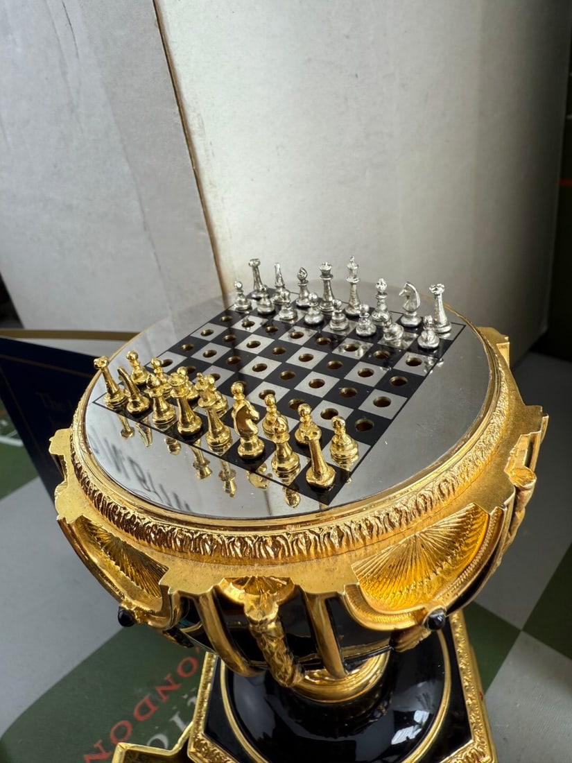 House Of Faberge 24 Carat Gold Imperial Jewelled Egg Chess Set,Unused Example - 5