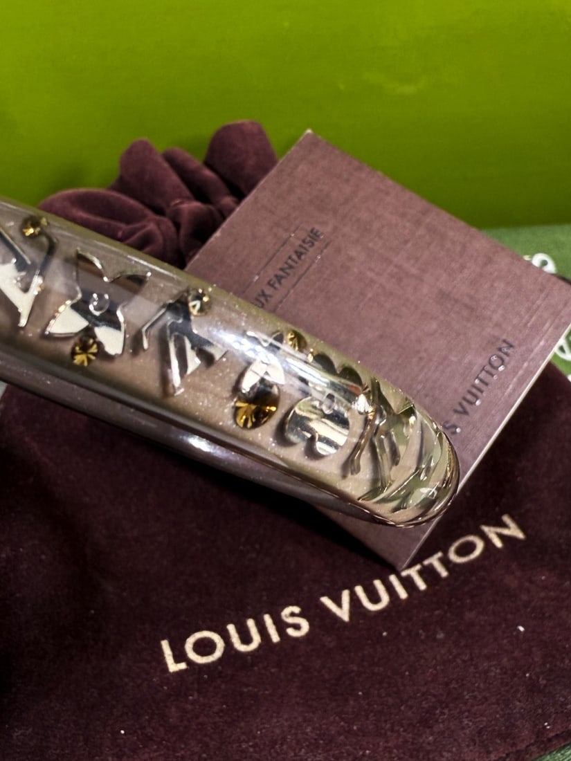 Louis Vuitton Paris Gold Flake Inclusion Monogram Bangle - 4