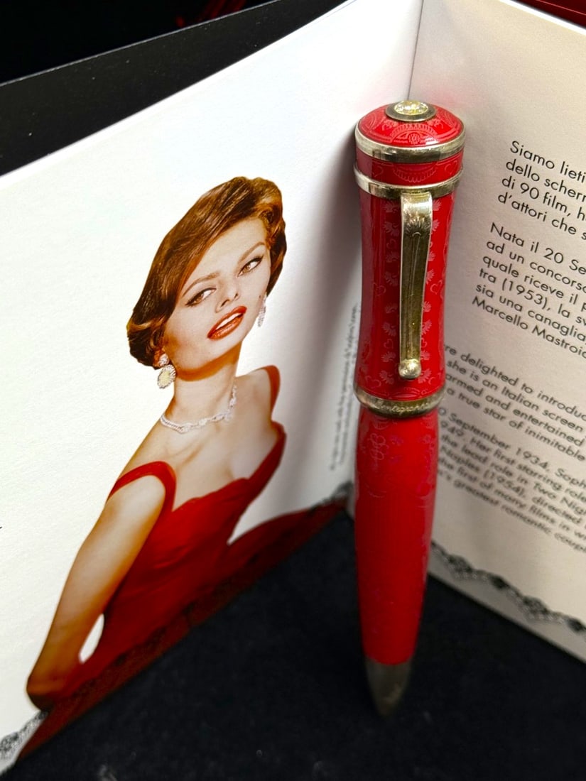 Montegrappa-Sophia Loren Limited Edition Rollerball Pen with Box and Papers Rrp £1900 - 12