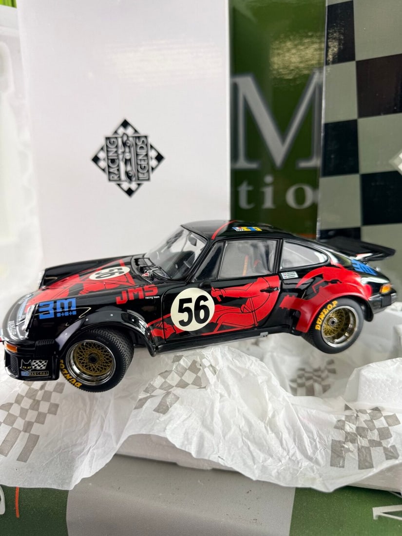 Exoto Racing Legends Porsche 934 RSR RN 56 1977 Le Mans 24 Hours-Rare Example: Exoto 'Racing Legends' Limited Edition #19090 Porsche 934 RSR RN 56 1977 Le Mans 24 Hours 'Philippe Dagoreau, Jean-Louis Bousquet, Cyril Grandet' 1/18 scale diecast model