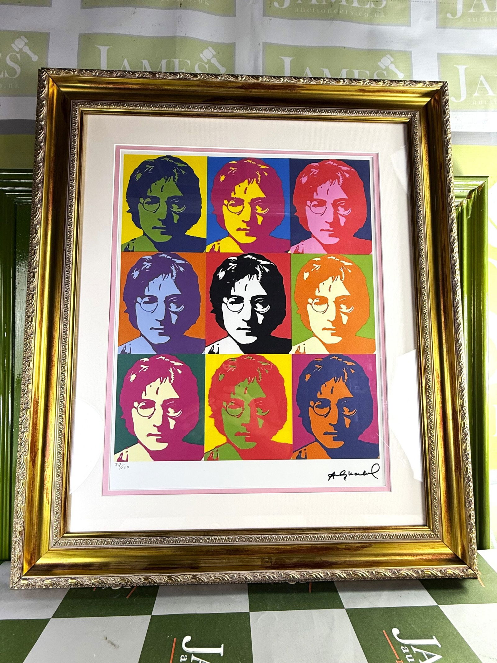 Andy Warhol (1928-1987) John Lennon 77/100 Face Numbered Lithograph (1 of 8)