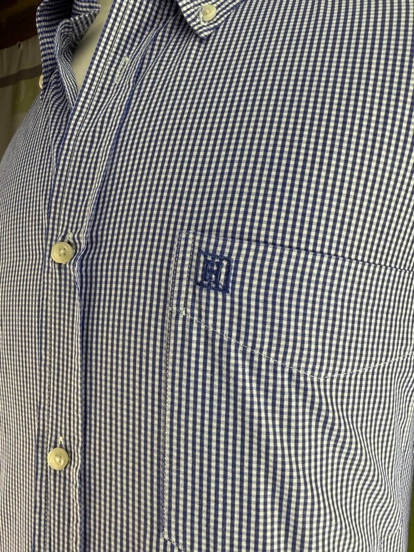 Hackett London 100 2 Ply Cotton Blue Check Shirt.Size large - 4