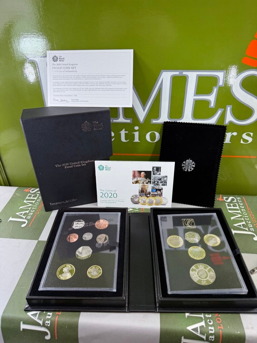 Royal Mint 2020 United Kingdom Collector Edition Coin Set: ROYAL MINT "THE 2020 UNITED KINGDOM COLLECTOR EDITION PROOF COIN SET" IN BLACK ROYAL MINT LEATHERETTE PRESENTATION BOX WITH CERTIFICATES OF AUTHENTICITY AND ASSOCIATED PAPERWORK