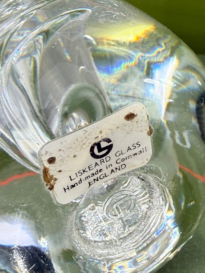 Large Egg Shaped Paperweight by Liskeard Glass, England c 1970 - 4