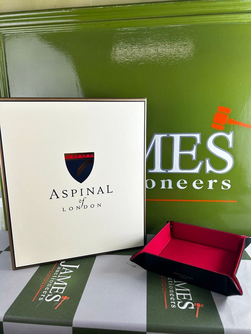 Aspinal of London- Leather Grain Finish Trinket Tray- Unused Example - 4