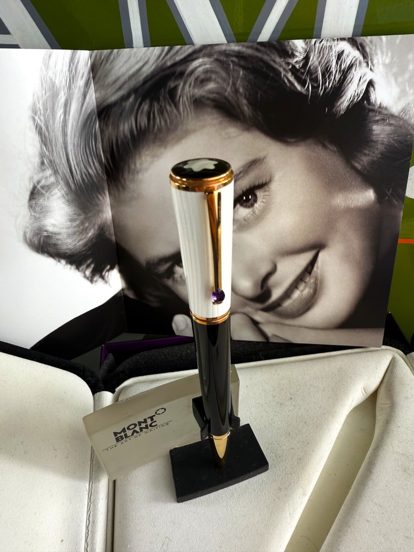 Montblanc Ingrid Bergman La Donna Special Edition Ballpoint Pen. 104907 Amethyst Stone Example - 4