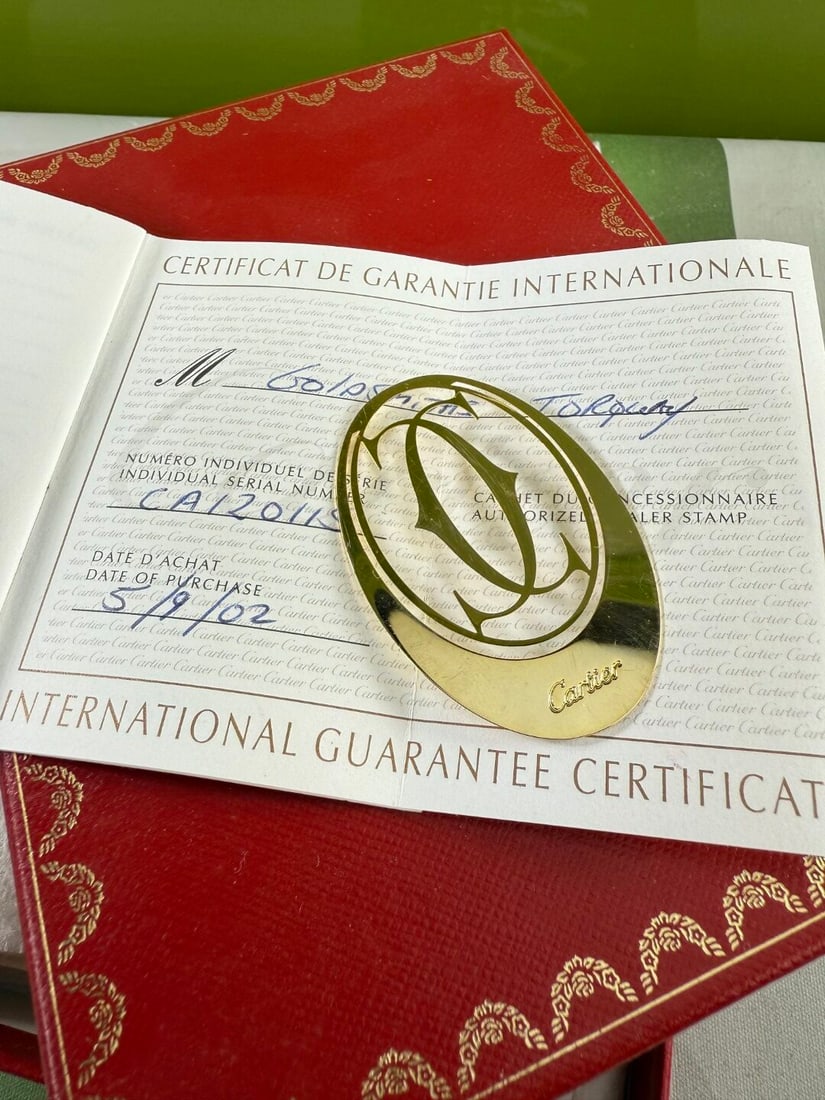 Cartier Paris- Must De Cartier Money Clip Bookmark: Cartier Paris- Must De Cartier Money Clip Bookmark, nice rare example.