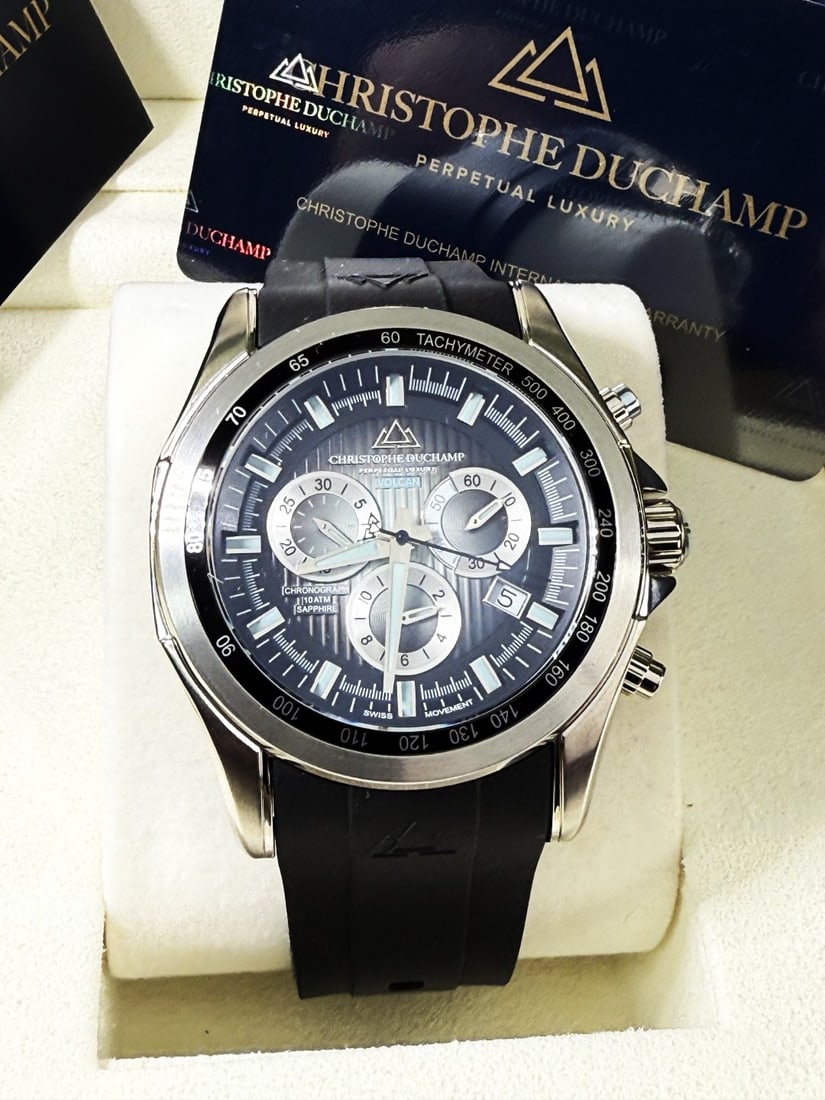 Christophe Duchamp Gent`s Vulcan Chronograph Watch Rrp £2150 - 5