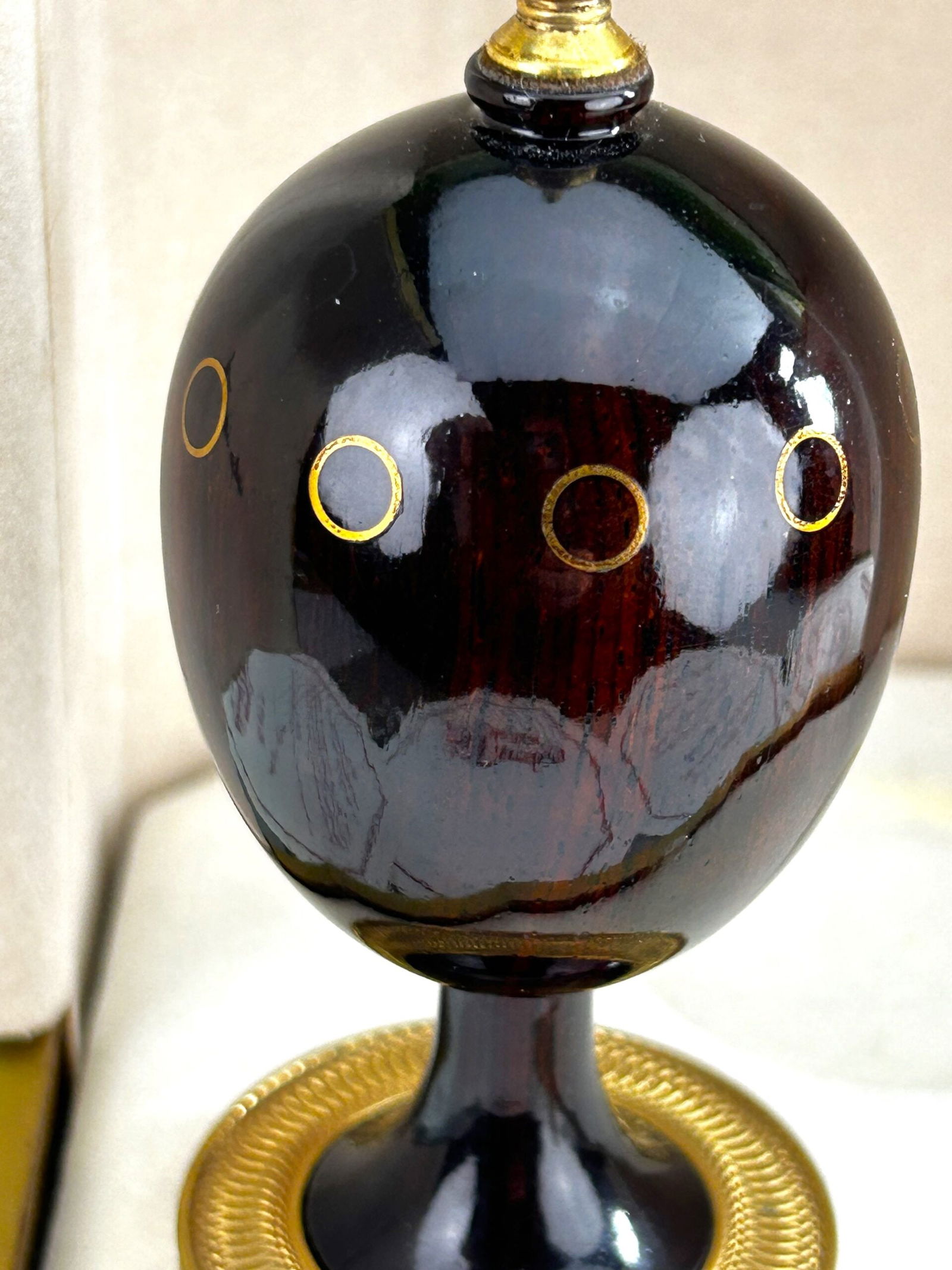 Theo Faberg St Petersburg Collection Cocobolo Wood Egg & 24ct Gold Plated Finish - 2
