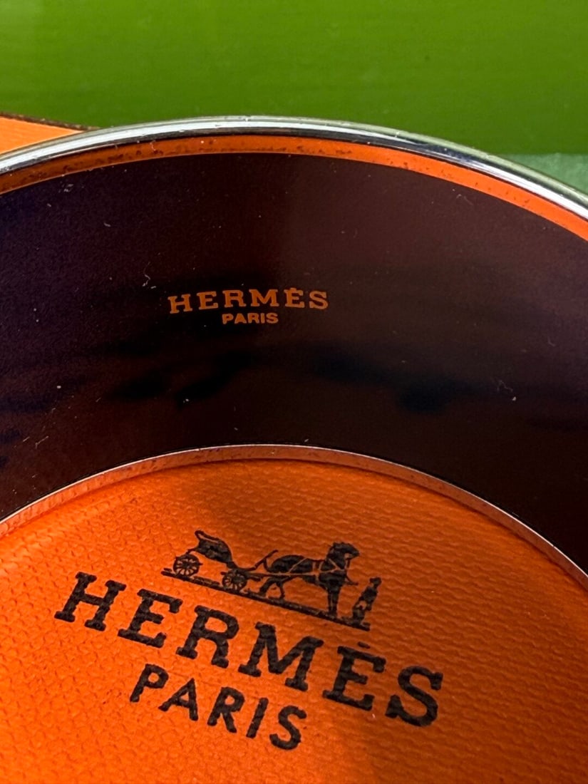 Hermes Paris Equestrian Enamel & Silver Wide Edition Bangle-Rrp £849 - 7