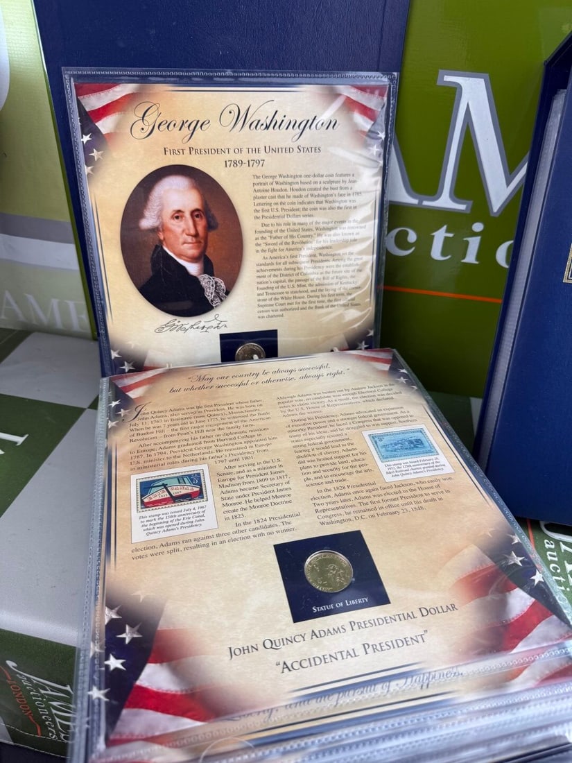 Danbury Mint The United States Presidents Coin & Stamp Collection, Vol I and Vol II, - 2
