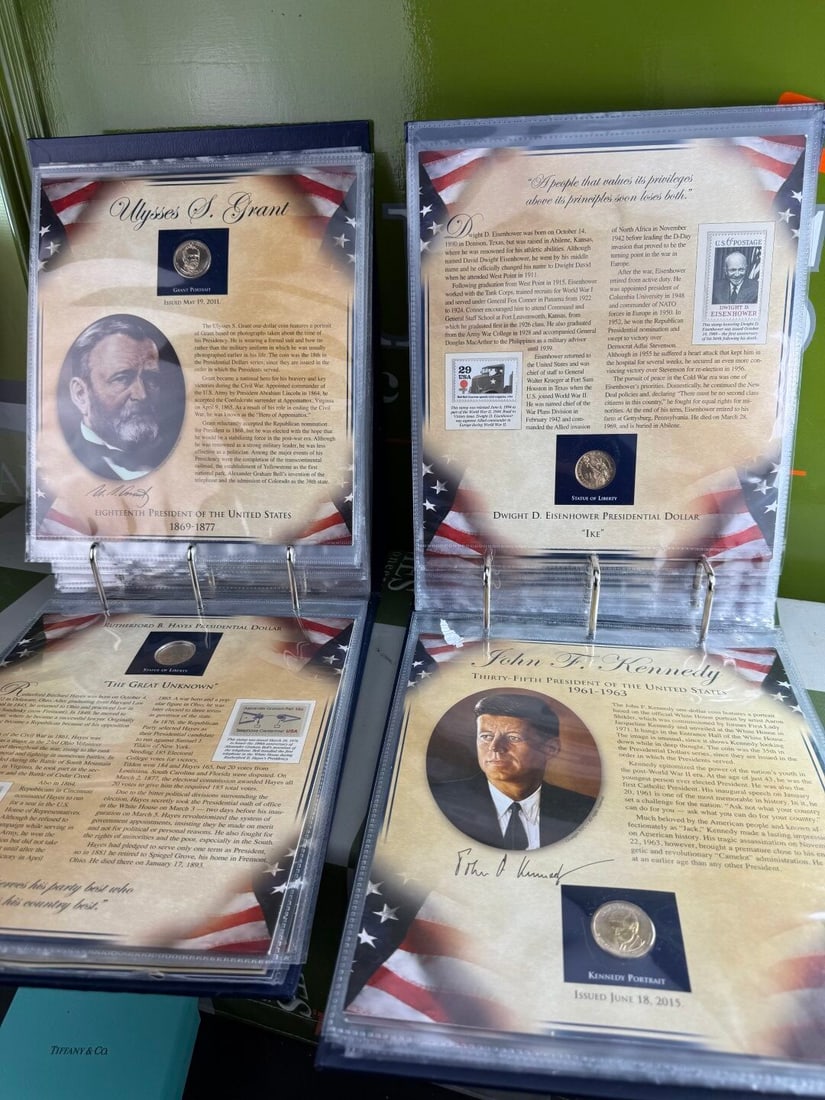 Danbury Mint The United States Presidents Coin & Stamp Collection, Vol I and Vol II, - 6
