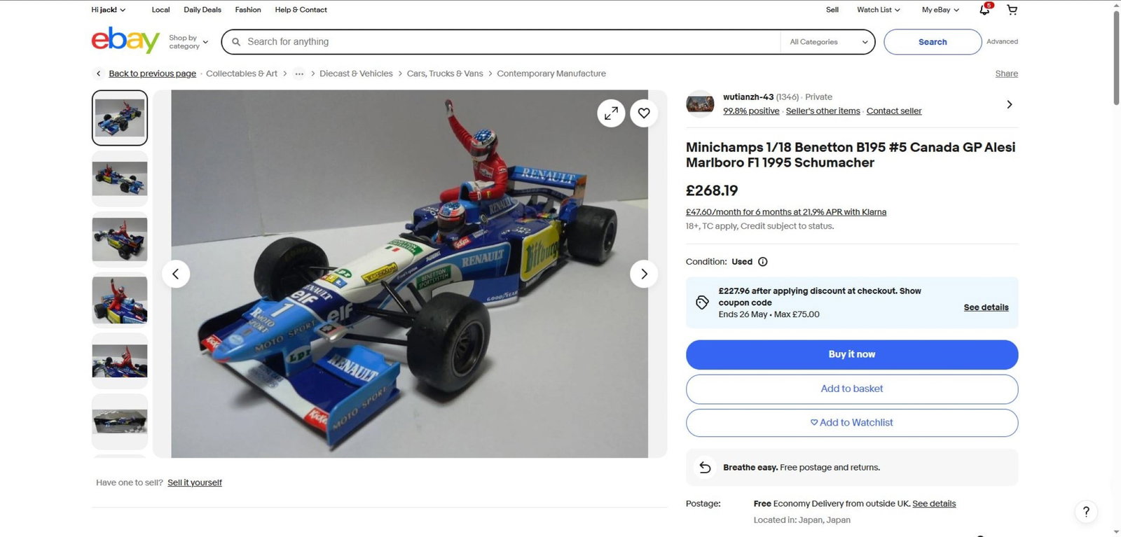 Minichamps 1:18 Jean Alesi 1st Grand Prix Victory Canada 1995 - 6