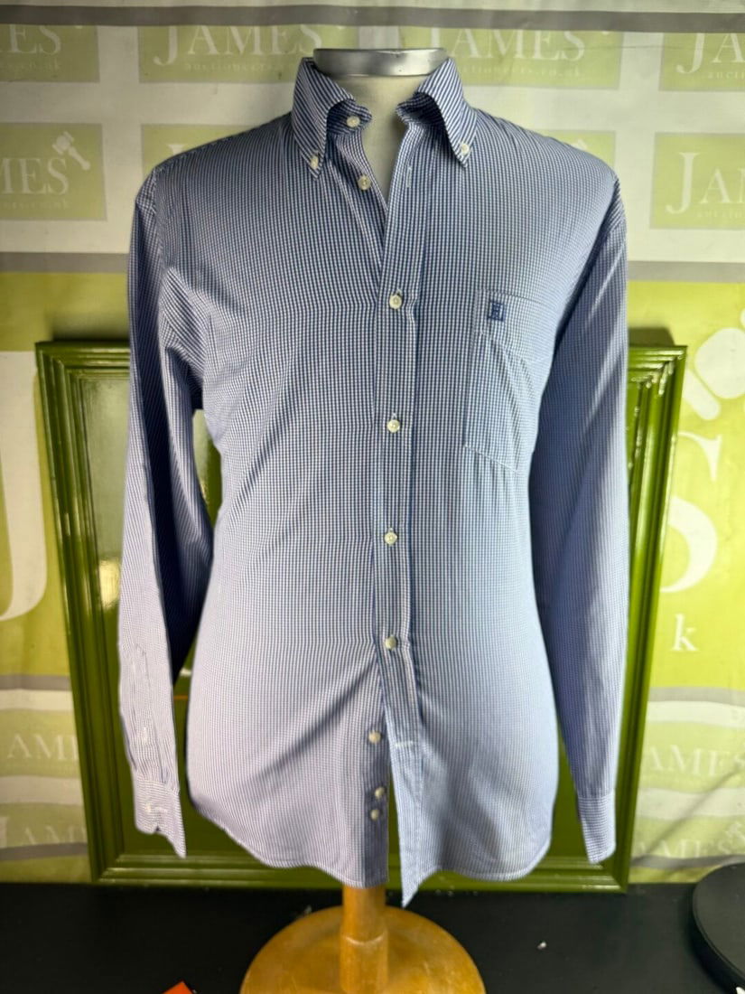 Hackett London 100 2 Ply Cotton Blue Check Shirt.Size large: Hackett London 100 2 Ply Cotton Blue Check Shirt.Size large. from a well known premium pre owned retailer who specialises in top quality brand name garments, bags and shoes etc, all items are pre