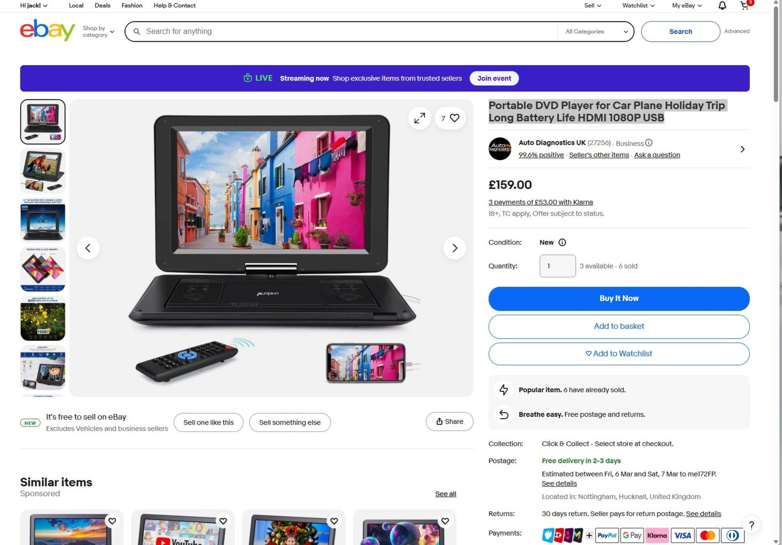 Pumpkin Portable DVD Player Long Battery Life HDMI 14 Inch - 5