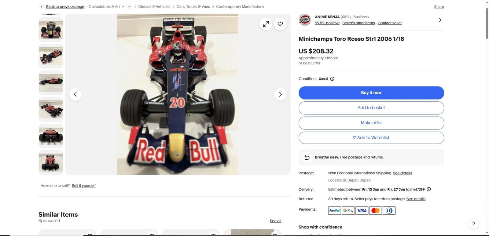 Minichamps 1:18 Toro Rossi cosworth STR1 S Speed 2006 - 7