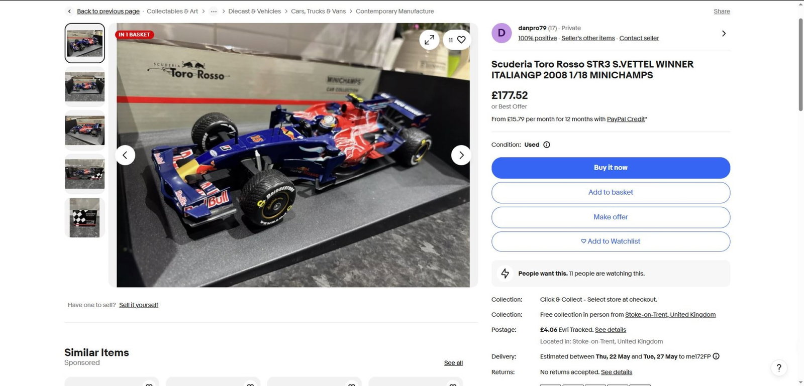 Minichamps 1:18 Toro Rosso STR3 S Vettel winner Italian GP 2008 - 8