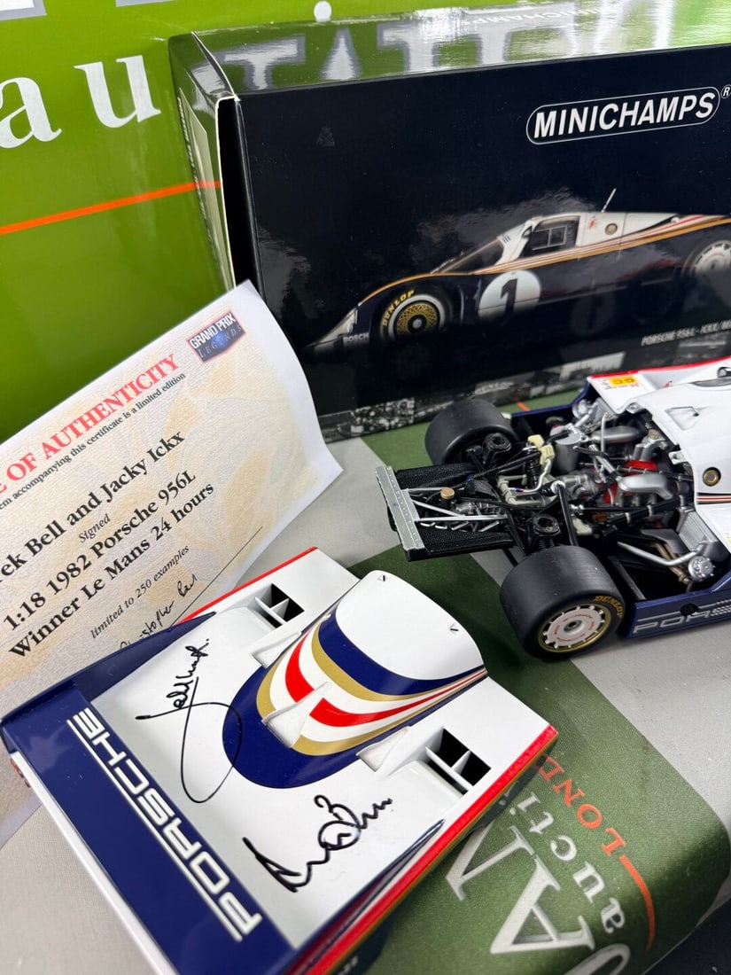 Ltd Edition 1:18 scale Porsche 956L, by Minichamps, Signed by Derek Bell and Jacky Ickx. - 6