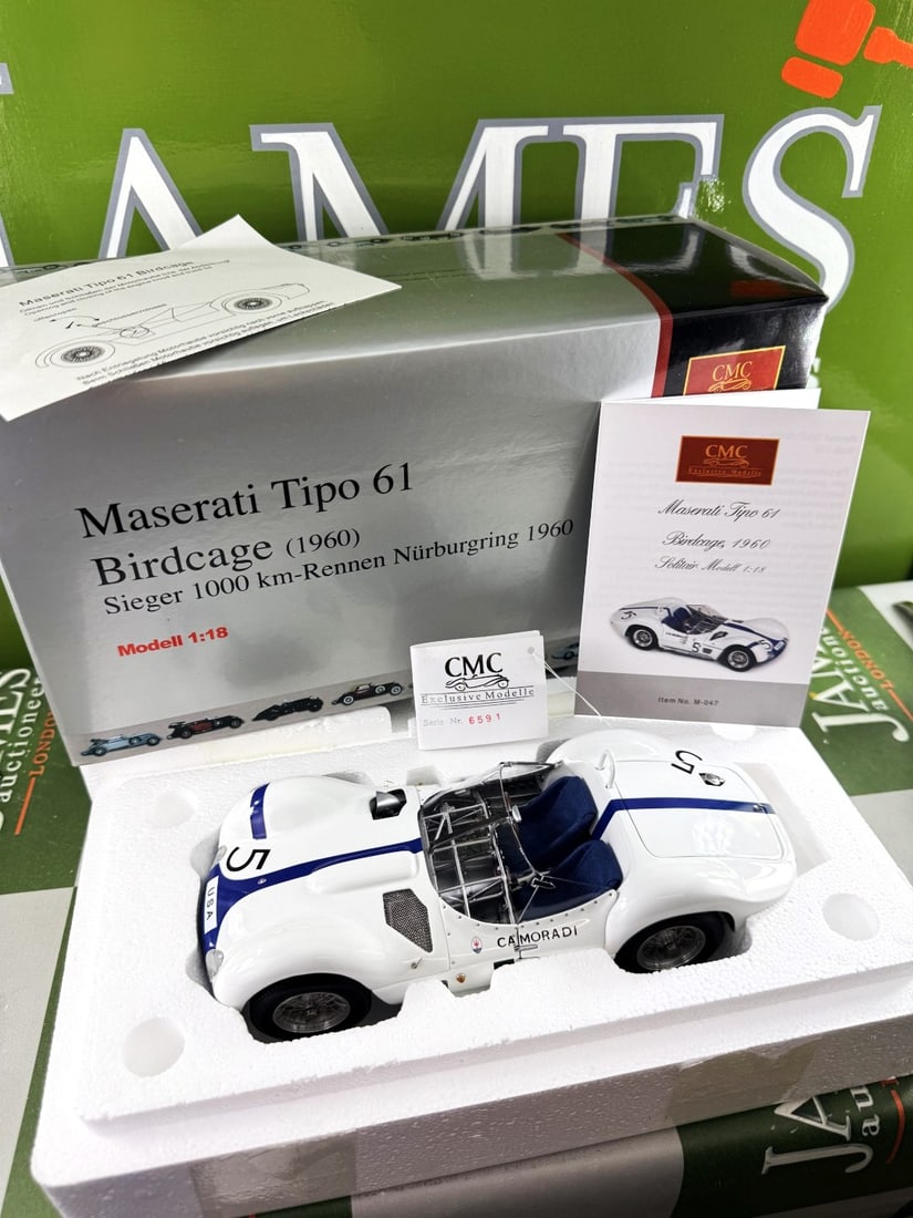 CMC M-047 1:18 Scale Maserati Tipo 61 Birdcage (1960).Mint Example: CMC M-047 1:18 Scale Maserati Tipo 61 Birdcage (1960).Mint Example