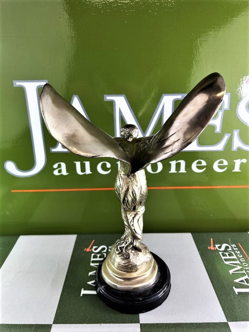 Rolls Royce Spirit Of Ecstasy Flying Lady Mascot With Marble Base - 4