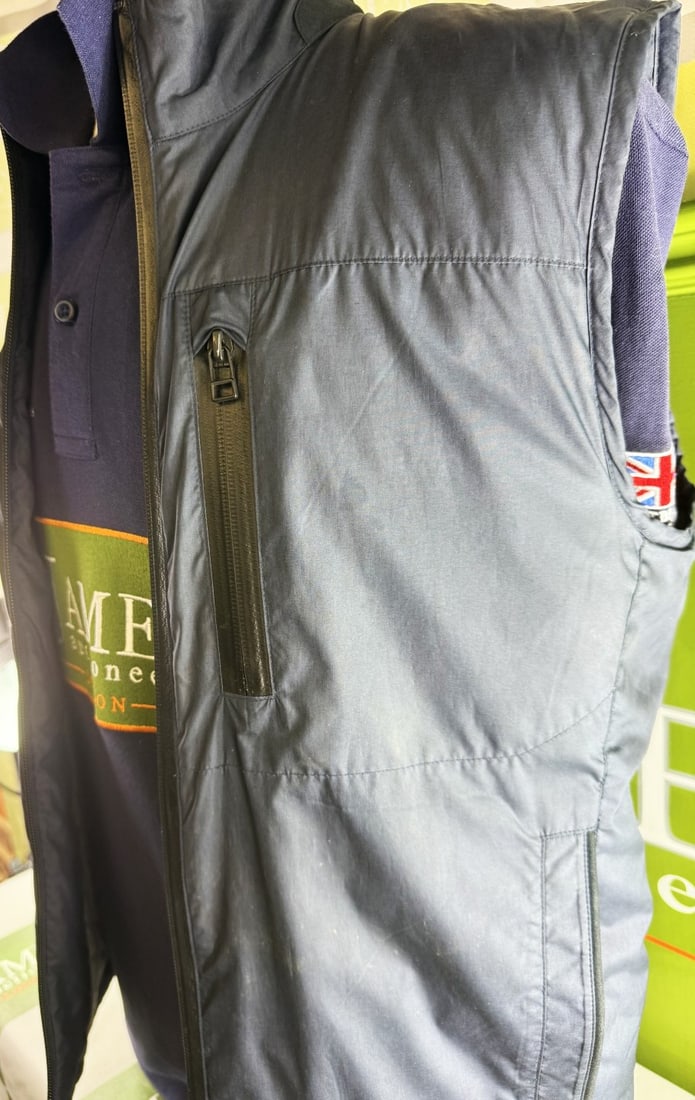 Aston Martin by Hackett Mens Vest Gilet Navy Size M Lightweight Racing Style - 3