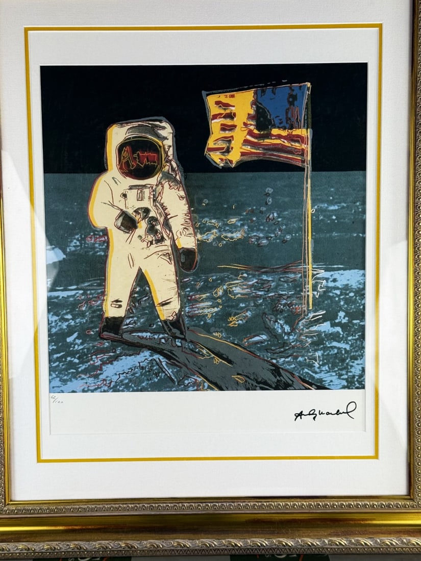 Andy Warhol-(1928-1987) Man on the Moon Numbered Lithograph #62/100 - 2