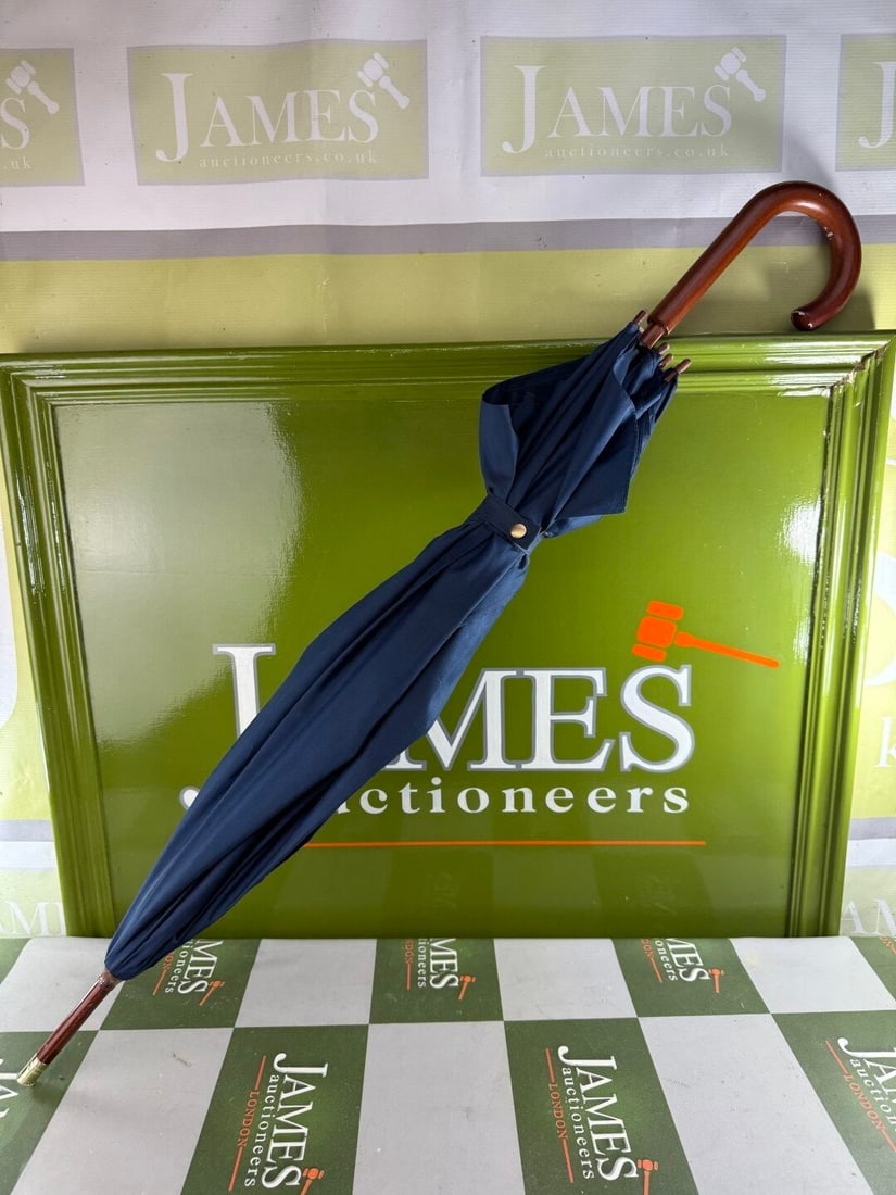 Chopard Watchmaker Official Merchandise Umbrella Wooden Handle-Rare Example: Chopard Watchmaker Umbrella Wooden Handle Rare Example, tested and fully opens automatically by push button, nice rare example.