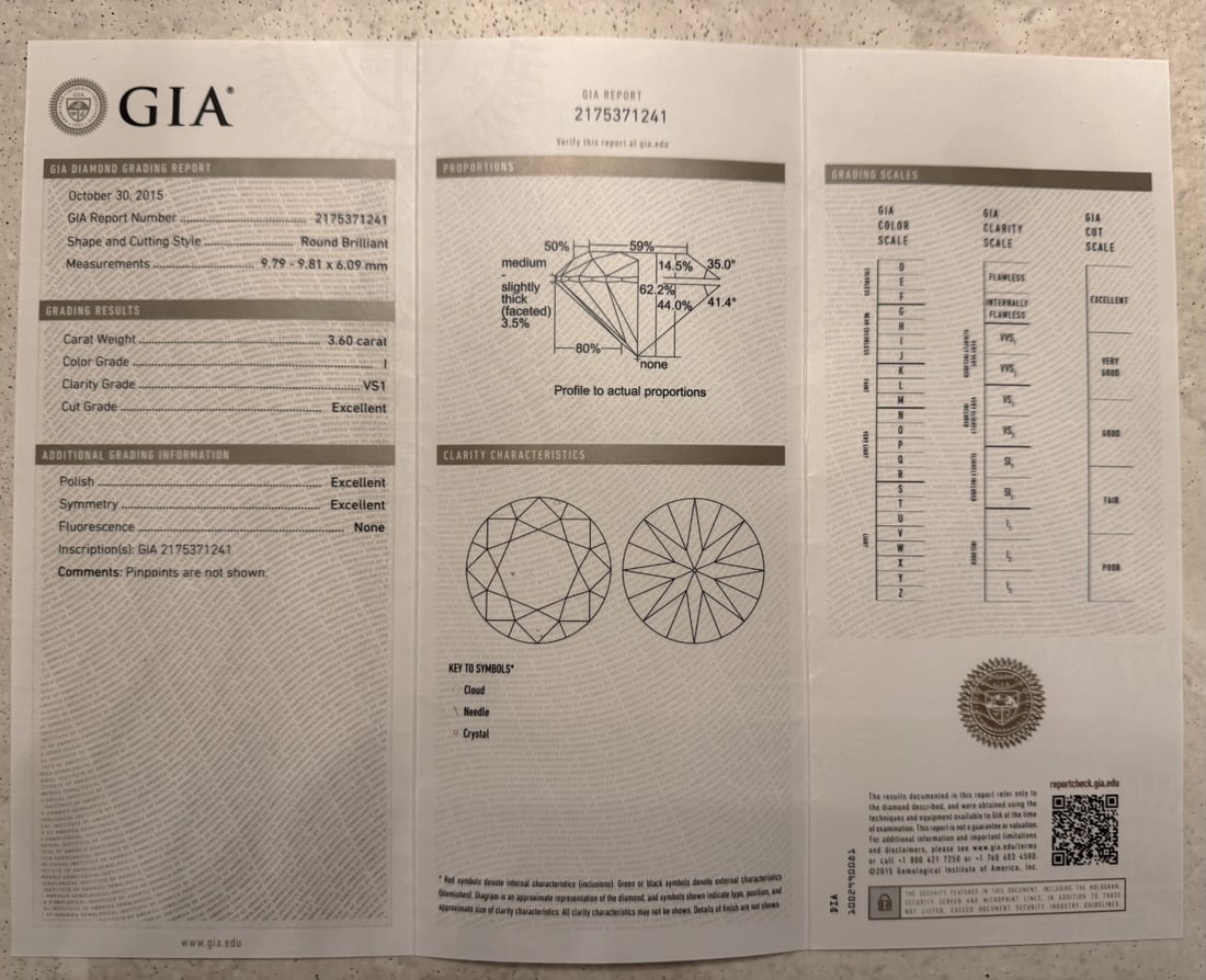 A Stunning Ladies 3.61 Carat H Color Vs1-GIA Certificated Diamond & Platinum Mount - 4