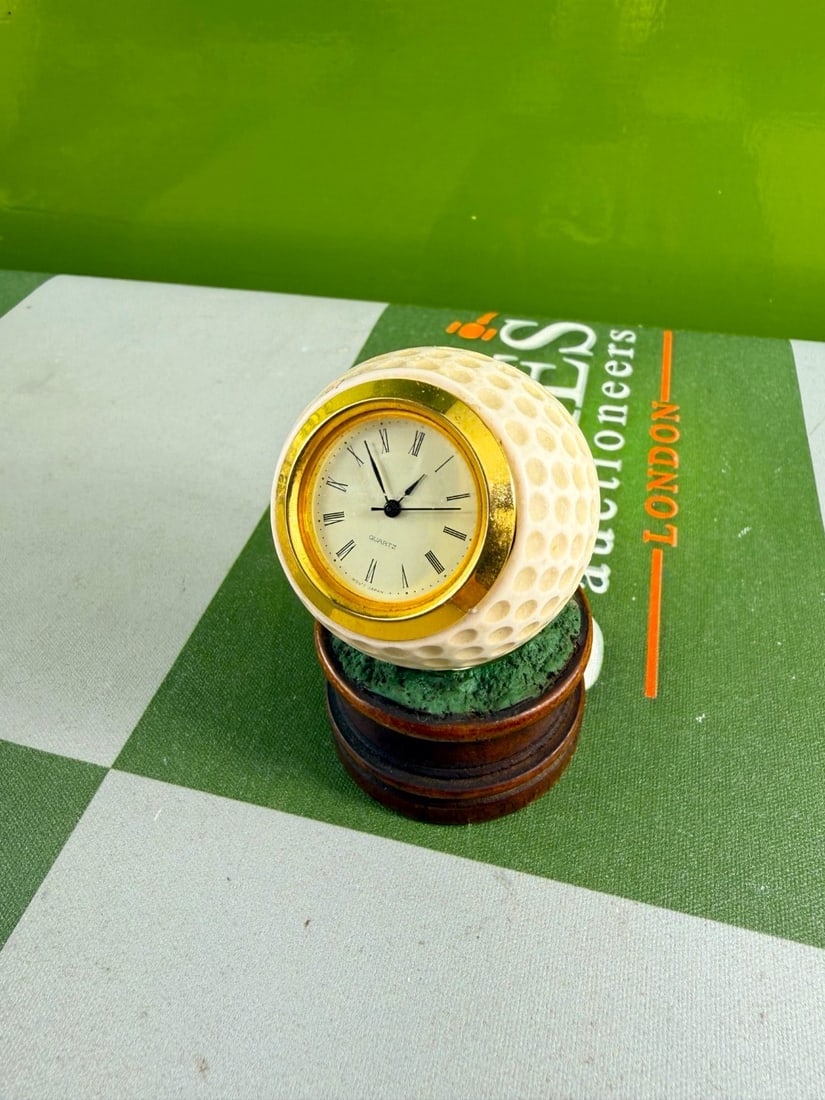 Vintage Table Top Golf Ball Clock-Made In Great Britain - 3