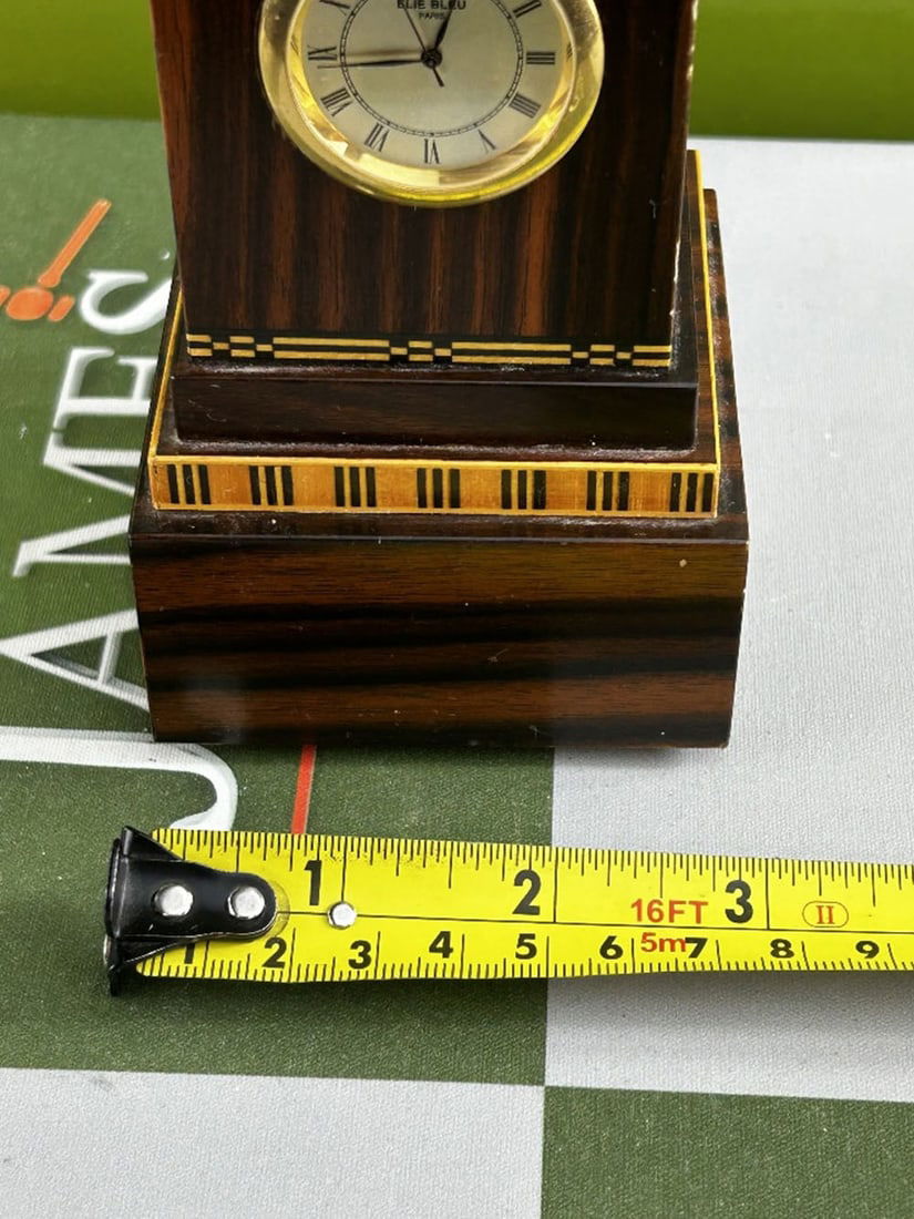 Elie Bleu Tabletier Decor Desk Clock - 4