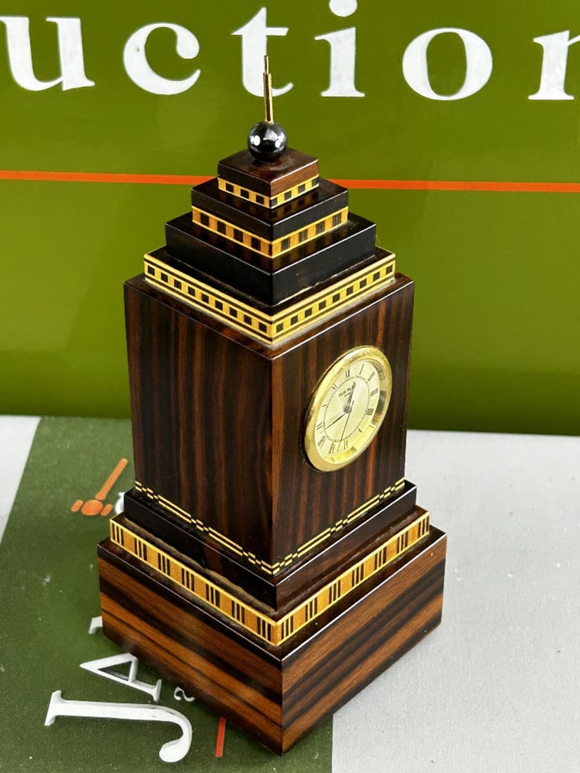 Elie Bleu Tabletier Decor Desk Clock - 7