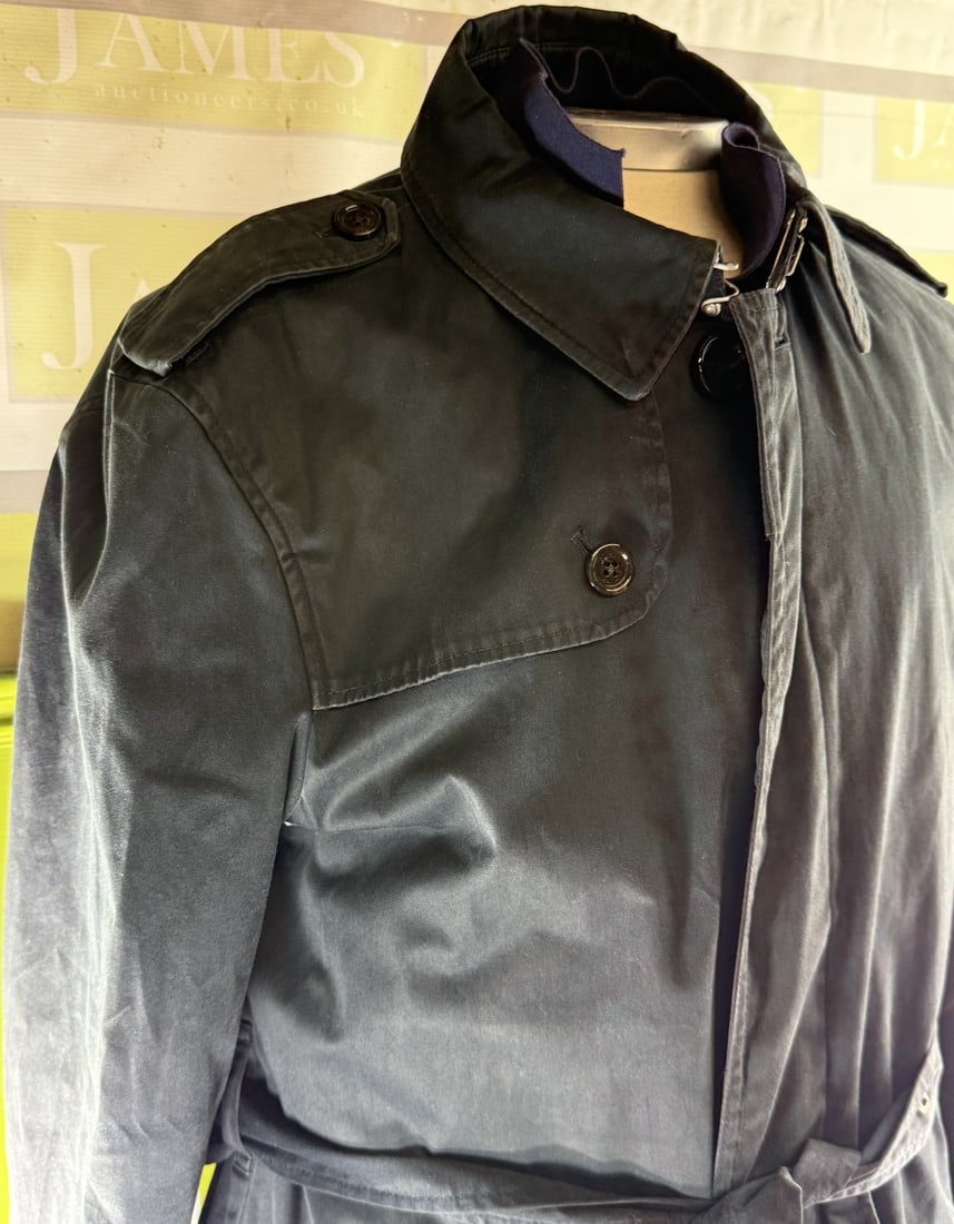 Hackett London Classic Hunters Trench Coat Mac In Navy - 5