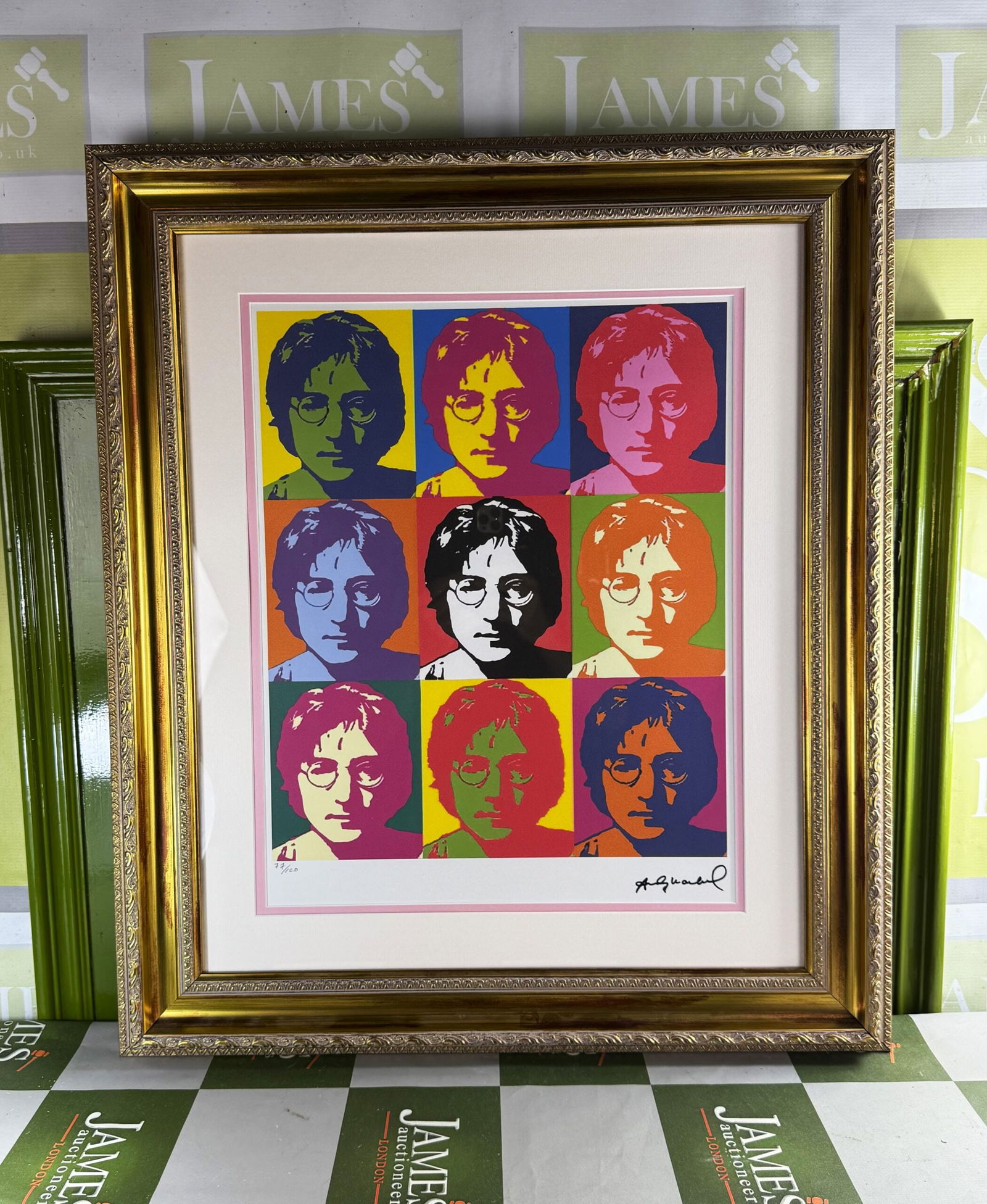 Andy Warhol (1928-1987) John Lennon 77/100 Face Numbered Lithograph - 8
