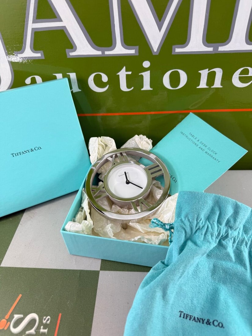 Tiffany & Co Large Atlas Edition Silver Tone Clock - 2