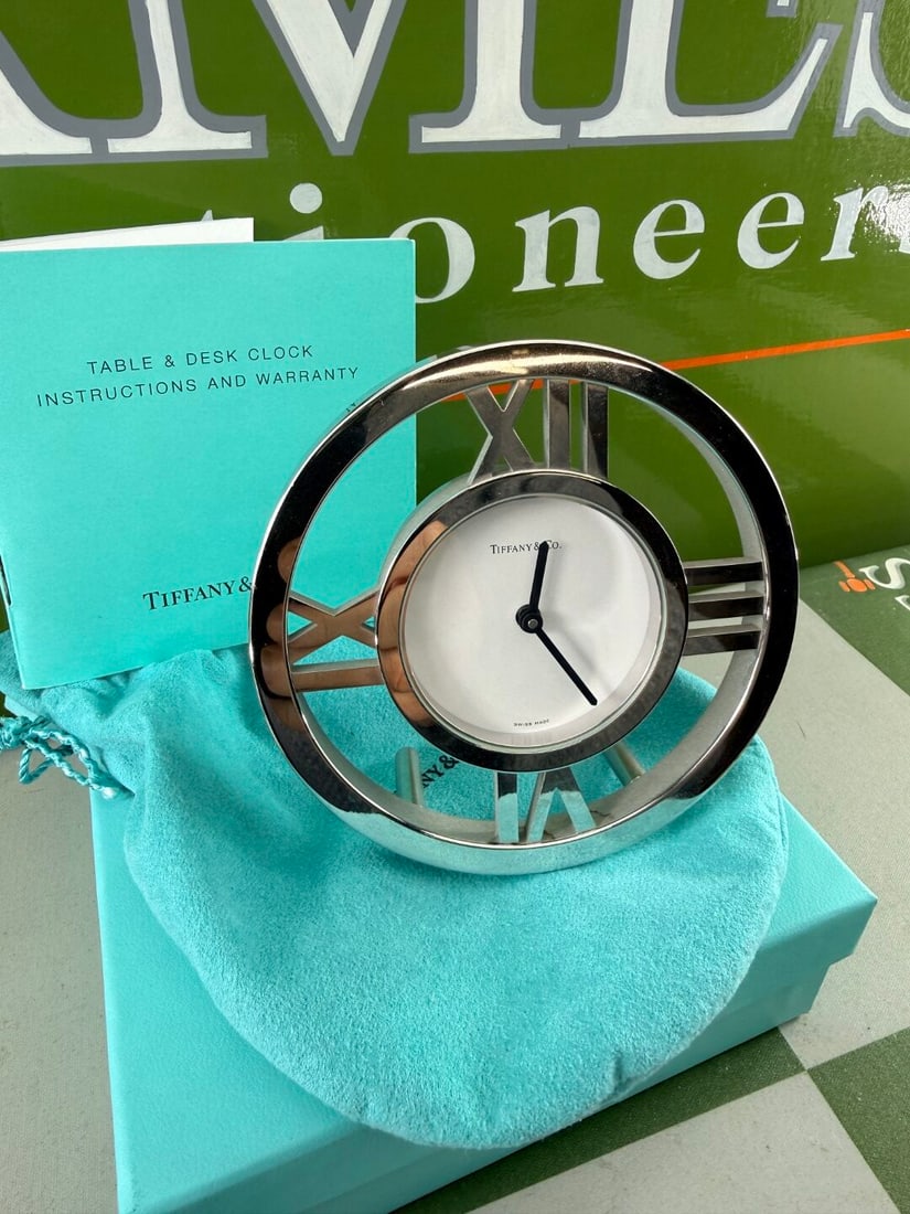 Tiffany & Co Large Atlas Edition Silver Tone Clock - 3