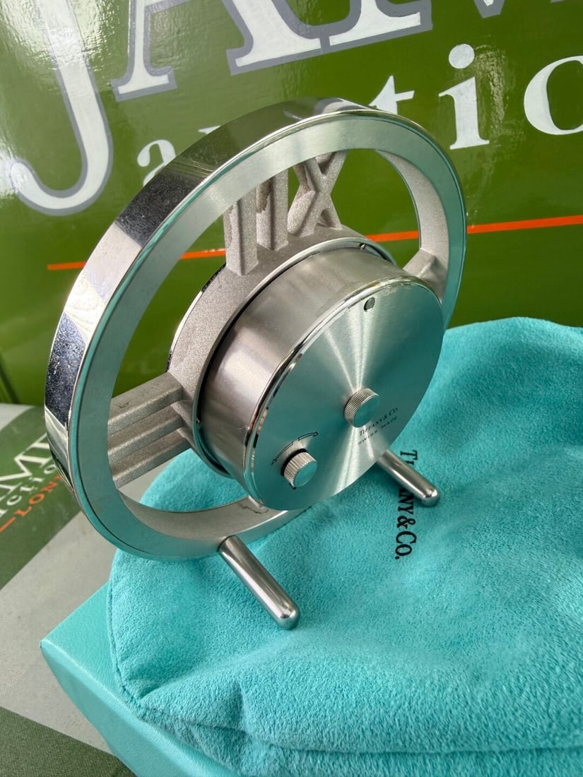 Tiffany & Co Large Atlas Edition Silver Tone Clock - 5