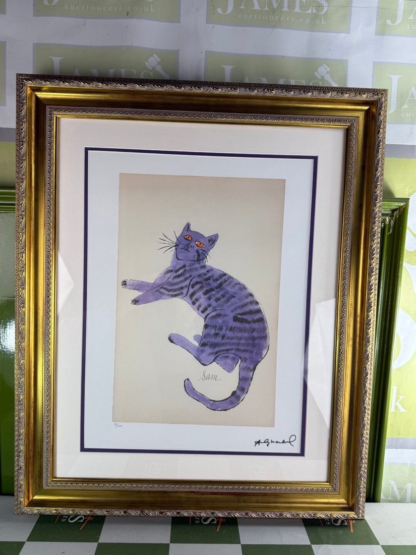 Andy Warhol-(1928-1987) `Plum Sam` Numbered Lithograph #17/100 - 7