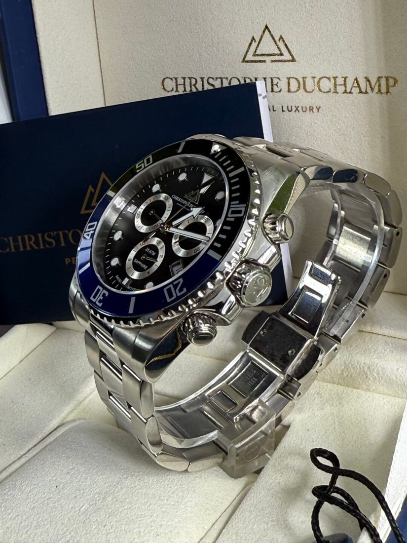 Christophe Duchamp Gent`s Marine Chronograph Watch 44mm Bezel Rrp £1750 - 8
