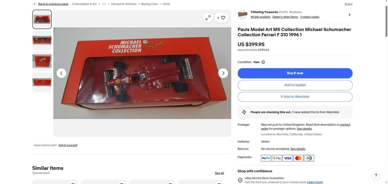 Michael Schumacher 1:18 Collection Ferrari F 310 - 8