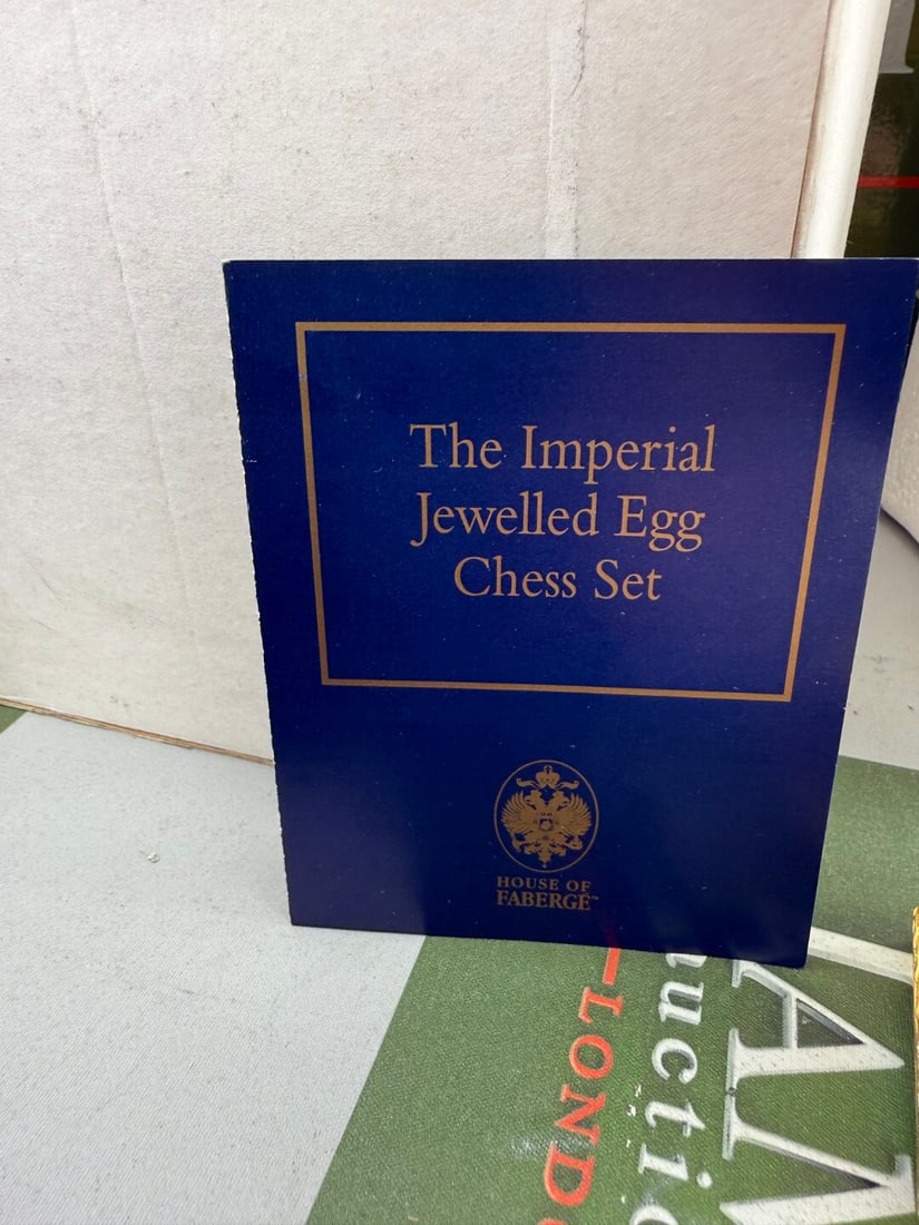 House Of Faberge 24 Carat Gold Imperial Jewelled Egg Chess Set,Unused Example - 9