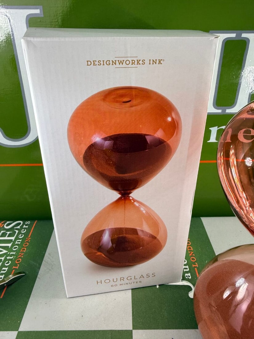 Design Ink Large Hour Glass-Rose Tinted Glass Display - 2