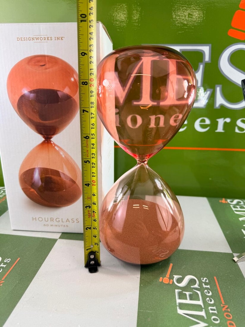 Design Ink Large Hour Glass-Rose Tinted Glass Display - 4