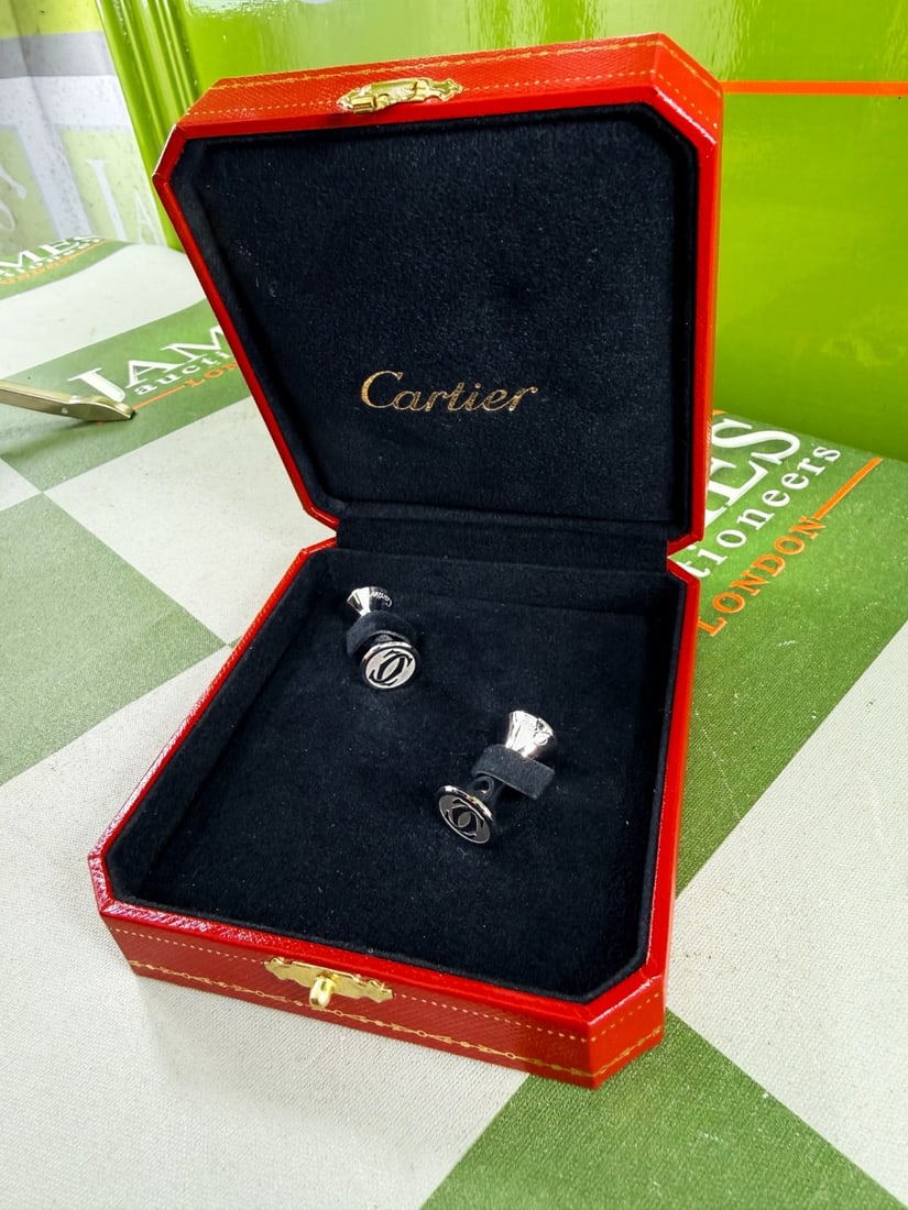 Cartier Paris `CC` Monogram Edition 925 Sterling Silver Cufflinks-Rare Examples - 3