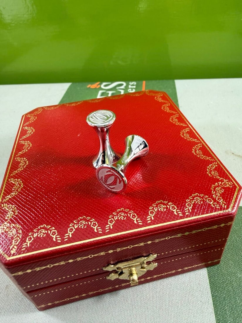 Cartier Paris `CC` Monogram Edition 925 Sterling Silver Cufflinks-Rare Examples - 4