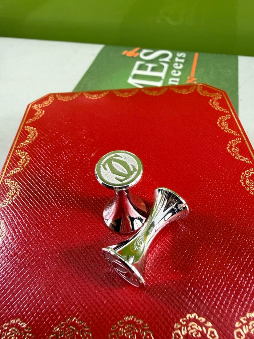 Cartier Paris `CC` Monogram Edition 925 Sterling Silver Cufflinks-Rare Examples - 5